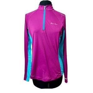Pearl Izumi Elite | Purple Blue Quarter Zip Ling Sleeve Cycling Jersey, Medium